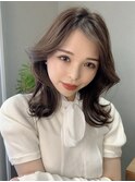 韓国風アップバングミディアム