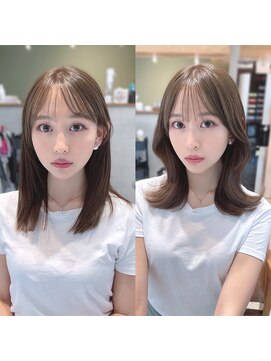 ミラリー トウキョウ(Mirareee Tokyo) 20代30代40代◎前髪パーマグレーベージュレイヤーロング黒髪