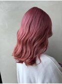 ブリーチスタイル　ピンク×ミディアム