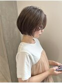 YOKE 大人ボブショートボブミルクティーグレーベージュ前髪