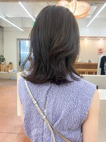 パークレーン アイス イヴェン(park lane ICI yeven)&nbsp;ブリーチなし切りっぱなしボブミディアムレイヤーボブ夏カラー