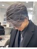 メンズカット×【各種パーマも◎】×ホワイトハイライト￥19900