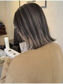 切りっぱなしボブに合うバレイヤージュ/20代/30代/40代/原宿