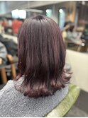 レッド系カラー×くびれヘア
