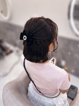 ハーフアップ【心斎橋ヘアセット】ヘアメ/ヘアセット