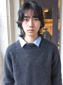 メンズウルフパーマ/シースルーウルフ/ニュアンスパーマ