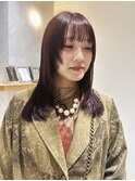 【NEELU_misa】ブロックカット ボルドーカラー