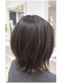 艶感ダークブラウン×ナチュラルくびれボブ