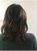 【Gree小川真由美】ソフトウルフ☆グレージュ☆ウルフヘア