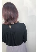ラベンダーカラー_マロンベージュ Aラインボブ かきあげ