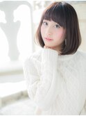 大人かわいい前髪パッツン前下がりぷつっとボブ10代20代30代c柏