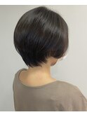 大人可愛い20代30代40代ナチュラルベージュ前下がりショートボブ