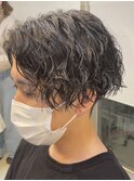 波巻きスパイラルツイストスパイラルパーマツーブロックパーマ