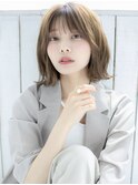 外ハネボブ　ベーシュカラー　ニュアンスカラー