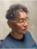 40代50代 メンズビジネスショート 爽やか アップバング