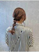 三軒茶屋_レディース_セミロング_ヘアアレンジ_ヘアセット_小顔