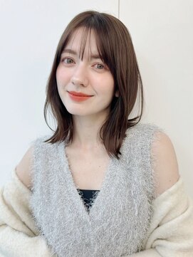 サンド ミュウ 横浜店(sand mieu) レイヤーカット/オリーブベージュ/顔周り/縮毛矯正/前髪/横浜