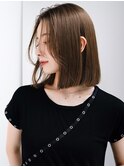 ◯薄めバング短めバングフェイスレイヤーカット切りっぱなしボブ