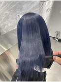 ケアブリーチで作る透明感溢れるサファイアブルー♪