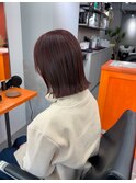 タッセルボブ切りっぱなしボブチェリーピンク