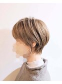 分け目無しショート