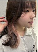インナーカラー/イヤリングカラー/ピンクベージュ/髪質改善