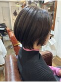 ブルーアッシュ大人ショートボブ30代40代50代コンパクトショート