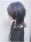ショートウルフ/レイヤーカット/くびれウルフ/ダークグレージュ