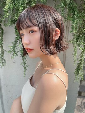 ミニボブレイヤー/レイヤーカット/グレーブラウン/顔周り/仙台