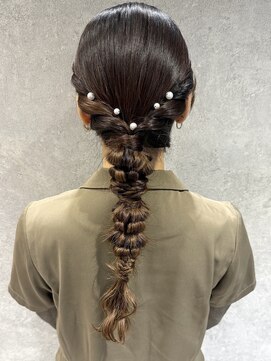 ラミエバイメルト 下北沢(lamie by melt) 花田結婚式ヘアセットお呼ばれヘア編みおろしヘアアレンジ下北沢