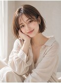 池袋 ミルクティーベージュ オリーブベージュ シースルーバング