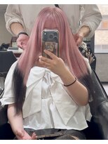 オズ 梅田店(OZ)&nbsp;ピンクベージュ×黒グラデーション/スーパー人毛エクステ40枚