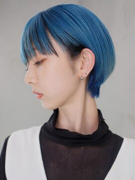 アルバム 銀座(ALBUM GINZA) 丸みショートブルー_ボブルフクールショート_ba312241