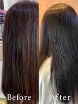 アークスヘアー&nbsp;暗髪べージュ髪質改善でツヤ美髪に★ナチュラルストレート