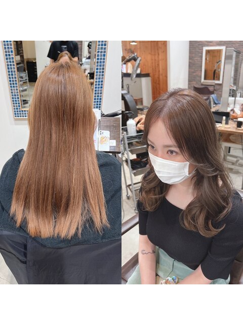 美艶髪☆髪質改善カラー&ミルクティーベージュ/韓国くびれヘア