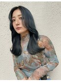 韓国ヘア　韓国風顔まわりカット　高校生カラー　ブリーチカラー