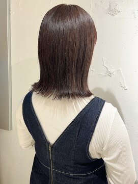 ラミエ バイ メルト 吉祥寺(lamie by melt) "久保田"ピンクブラウン結べるボブ切りっぱなし10代20代