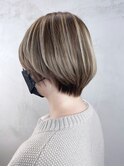 ショートバレイヤージュ_ショコラアッシュ_ba421122