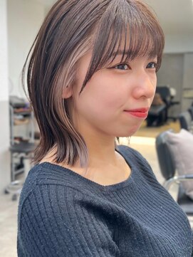 グラフ 銀座(GRAFF) イヤリングカラーインナーカラーボブ20代30代