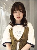 ベルボブ前髪パーマアッシュオリーブ