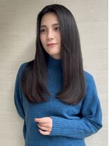 オーロ(ORO)&nbsp;ワンレン前髪ネビージュ黒髪ボブルフ