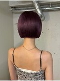デザインカラーシャドウルーツカラー裾カラー切りっぱなしボブ