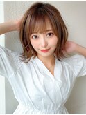 20代前下がりレイヤーボブで絶壁解消！小顔ひし形シルエット