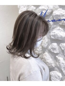 ヘアサロン エフ 渋谷(F) #ボブ#外はねボブ#グレー#ハイライト