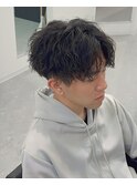 ツイストスパイラルパーマセンターパート