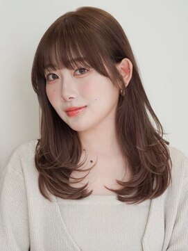 ノイ 銀座(noi) 顔周りレイヤーカットくびれヘアミルクティーベージュカラー