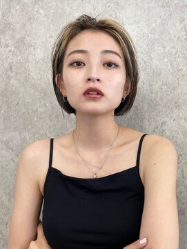 サンク 原宿 表参道(cinq) インナーカラーヘーゼルグレージュフェイスフレーミングレイヤー