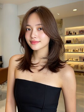 クレビアテン(CreBiA ten_) 艶髪/透明感/レイヤーカット/顔まわりカット/ブラウン