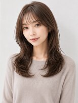 ヘアメイク アージュ 天神西通り店(HAIR MAKE age) オリーブベージュ レイヤーカット ゆる巻きロング 30代