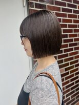 シベルバレー 横浜(sibell) ▽レイヤーボブハッシュカット顔周りレイヤーミントベージュ